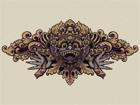 Karang boma mask Balinese art and culture | Premium AI-generated vector