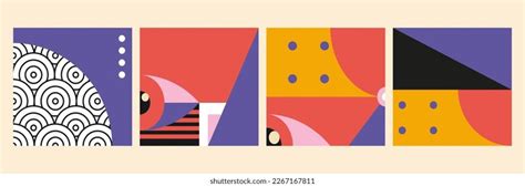 Geometric Design Card Set Minimalistic Background Stock Vector (Royalty ...