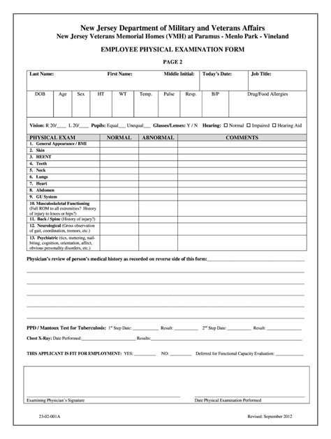 Pre Employment Physical Forms Printable - Printable Form, Templates and ...