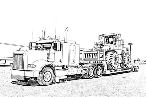 Semi Tractor Trailer Coloring Pages