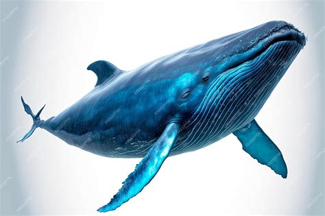 Premium Photo | Mammals animals big blue whale on white background