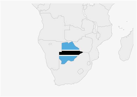 Botswana map highlighted in Botswana flag colors 12857675 Vector Art at ...