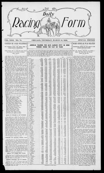 Daily Racing Form: n. Thursday, March 16, 1916 : Daily Racing Form ...