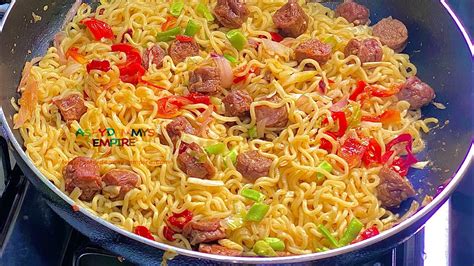 HOW TO COOK INDOMIE NOODLES WITH SAUSAGE | HOMEMADE TAKE OUT FOOD NEAR ...