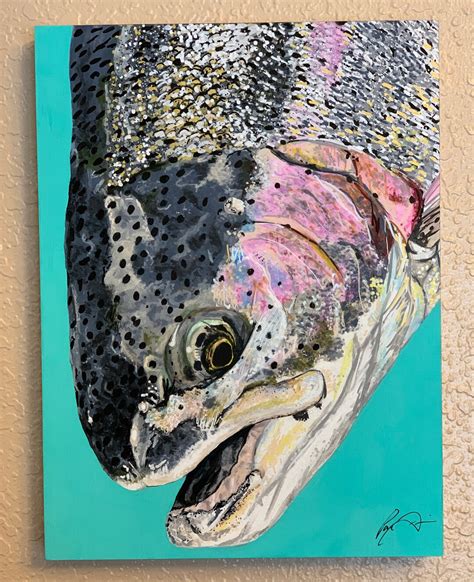 Original, Rainbow Trout Painting - Etsy