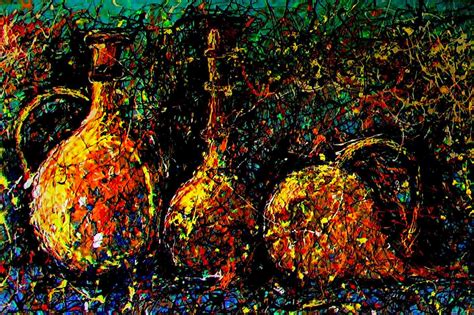 No-touch Painter: Still Life drip painting by Artist Singh