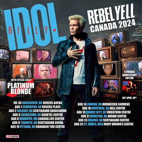 Rock Icon Billy Idol Announces Rebel Yell Canada 2024 Tour – The Music ...