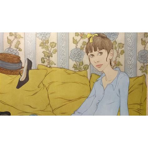 1969 Philippe Noyer Girl on the Sofa Oil Painting | Chairish