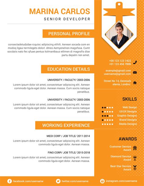 Portfolio Resume PSD Template Digital Template Market