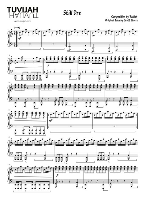 Still Dre - Variation (Composition) Sheet music | Musescore.com | Piano ...