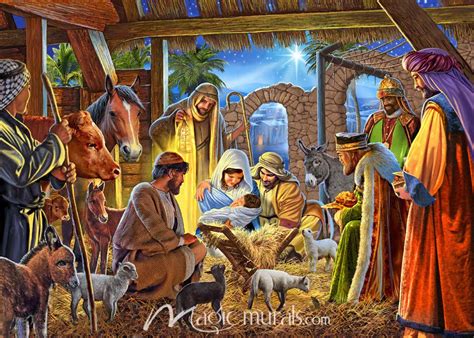 Nativity Scene Wallpaper Wall Mural by Magic Murals