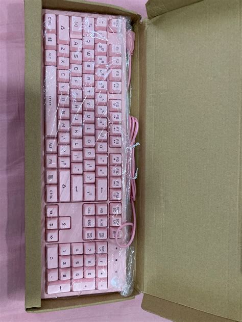 Pink gaming keyboard, Computers & Tech, Laptops & Notebooks on Carousell