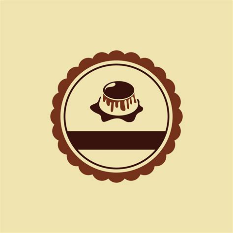 flan cake logo simple icon design illustration 7516153 Vector Art at ...