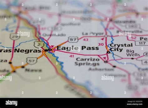 Eagle Pass Texas USA shown on a Geography map or Road map Stock Photo ...