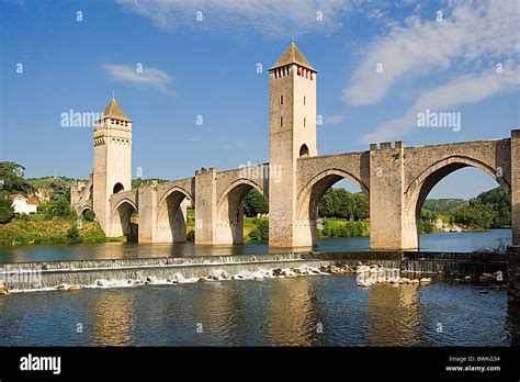 France Europe department lot Cahors Pont Valentre bridge Middle Ages ...