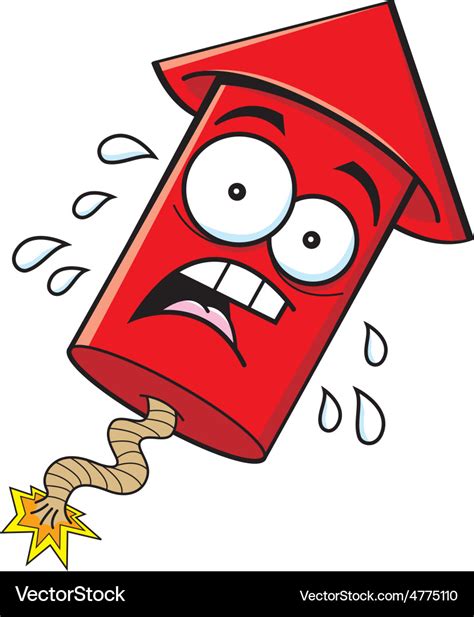 Cartoon worried firecracker Royalty Free Vector Image