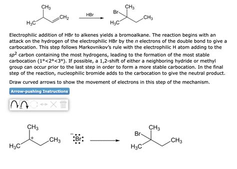 Solved Electrophilic addition of HBr to alkenes yields a | Chegg.com