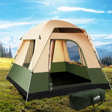 Weisshorn Family Camping Tent 4 Person Hiking Beach Tents Green