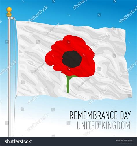 British Remembrance Day Flag Poppy Symbol Stock Vector (Royalty Free ...