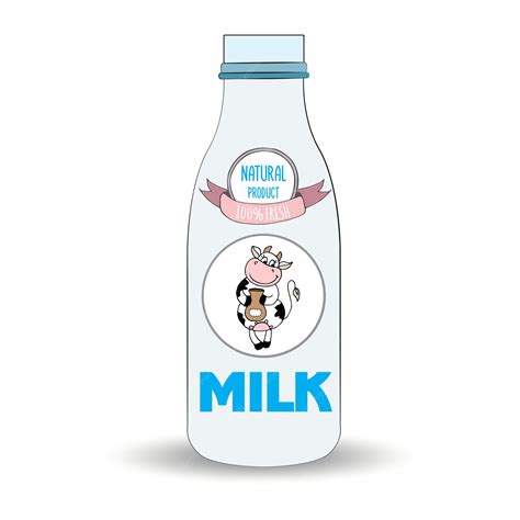 Premium Vector | A bottle of milk and cow's label isolated vector ...