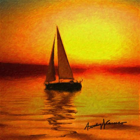 Sailing At Sunset Painting by Anthony Caruso