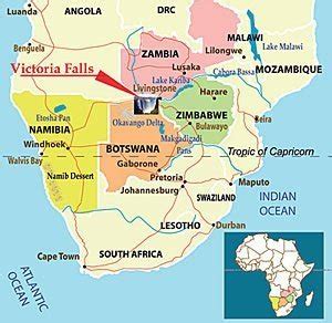 Victoria Falls Zambia Map