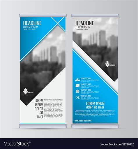 Roll up business banner design vertical template Vector Image