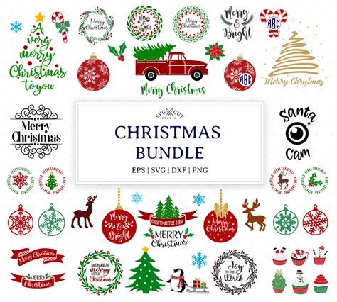 Christmas SVG Files Bundle for Cricut and Silhouette