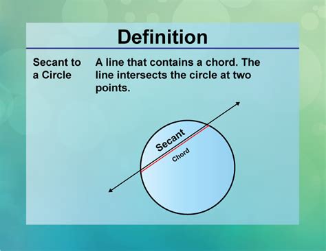 Definition--Circle Concepts--Secant to a Circle | Media4Math