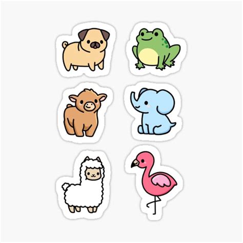 "Cute Animal Sticker Pack 4" Sticker for Sale by littlemandyart | Redbubble