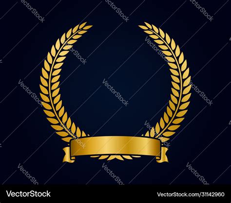 Golden emblem template for logo gold branches Vector Image