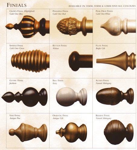 Finials for curtain rods, Wood curtain, Drapery designs