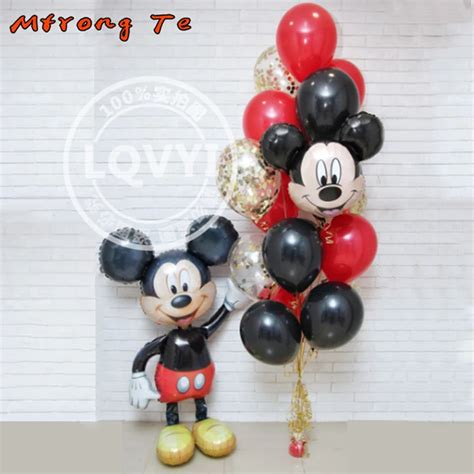 16pcs Mickey Mouse Aluminum balloons Birthday Party decoration Red ...