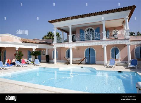 Summer vacation home on the French Riviera, Sainte-Maxime, France Stock ...