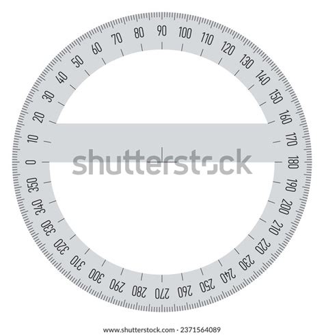 360 Degree Protractor Realistic Angle Measure Stock Vector (Royalty ...