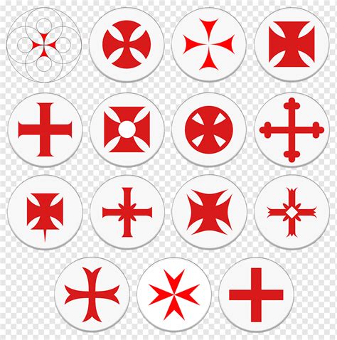 Knights Templar Symbol Cross, symbol, text, cross, number png | PNGWing