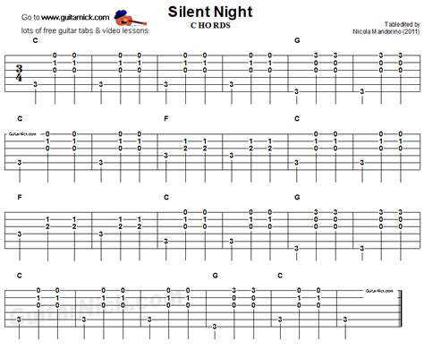 Silent Night Lyrics And Chords For Guitar