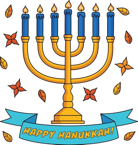 Happy Hanukkah Menorah Cartoon Colored Clipart 12902568 Vector Art at ...