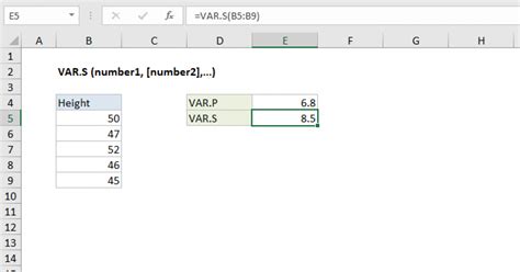 Excel VAR.S function | Exceljet