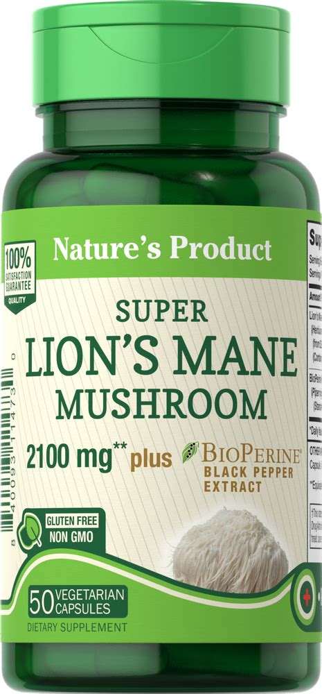 Lion's Mane Mushroom, 2100 mg, 50 Vegetarian Capsules | Nutrition ...