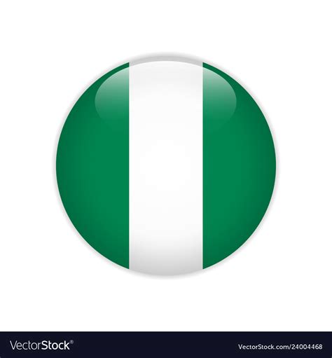 Nigeria flag on button Royalty Free Vector Image