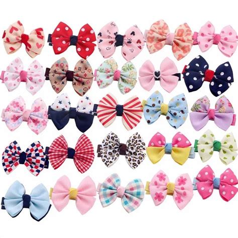 5pcs/20pcs/50pcs/100pcs in 1 pet dog grooming bows 5cm hair clips for ...