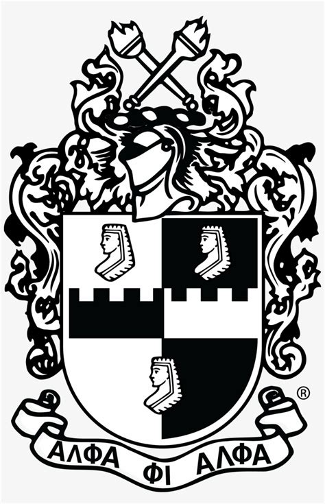 Alpha Phi Alpha Crest Png - Alpha Phi Alpha Black And White PNG Image ...