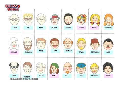 Printable Guess Who Game Template