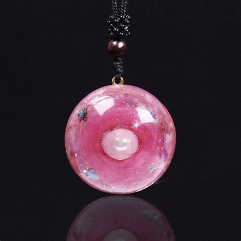 Orgone Pendant Necklace with Pearl Natural Crystal - Orgone Pyramids