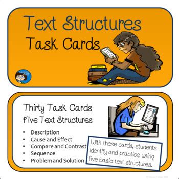 Text Structures Task Cards - Print and Easel Versions | TpT