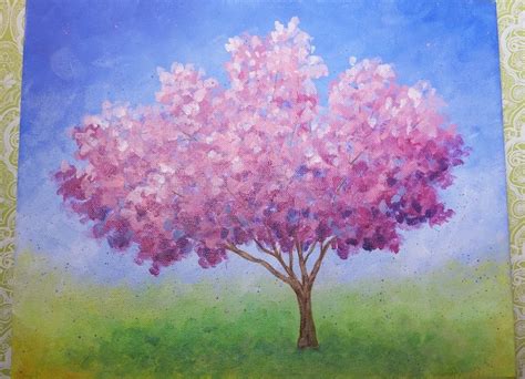 Easy Impressionist Cherry Blossom Tree, Live Full Acrylic Painting ...