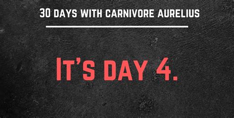 It's Day 4. - Carnivore Aurelius