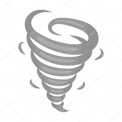 Tornado icon in monochrome style isolated on white background. Weather ...