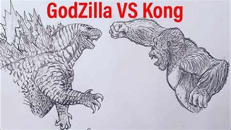 How to Draw GodZilla VS Kong Part 1 - YouTube